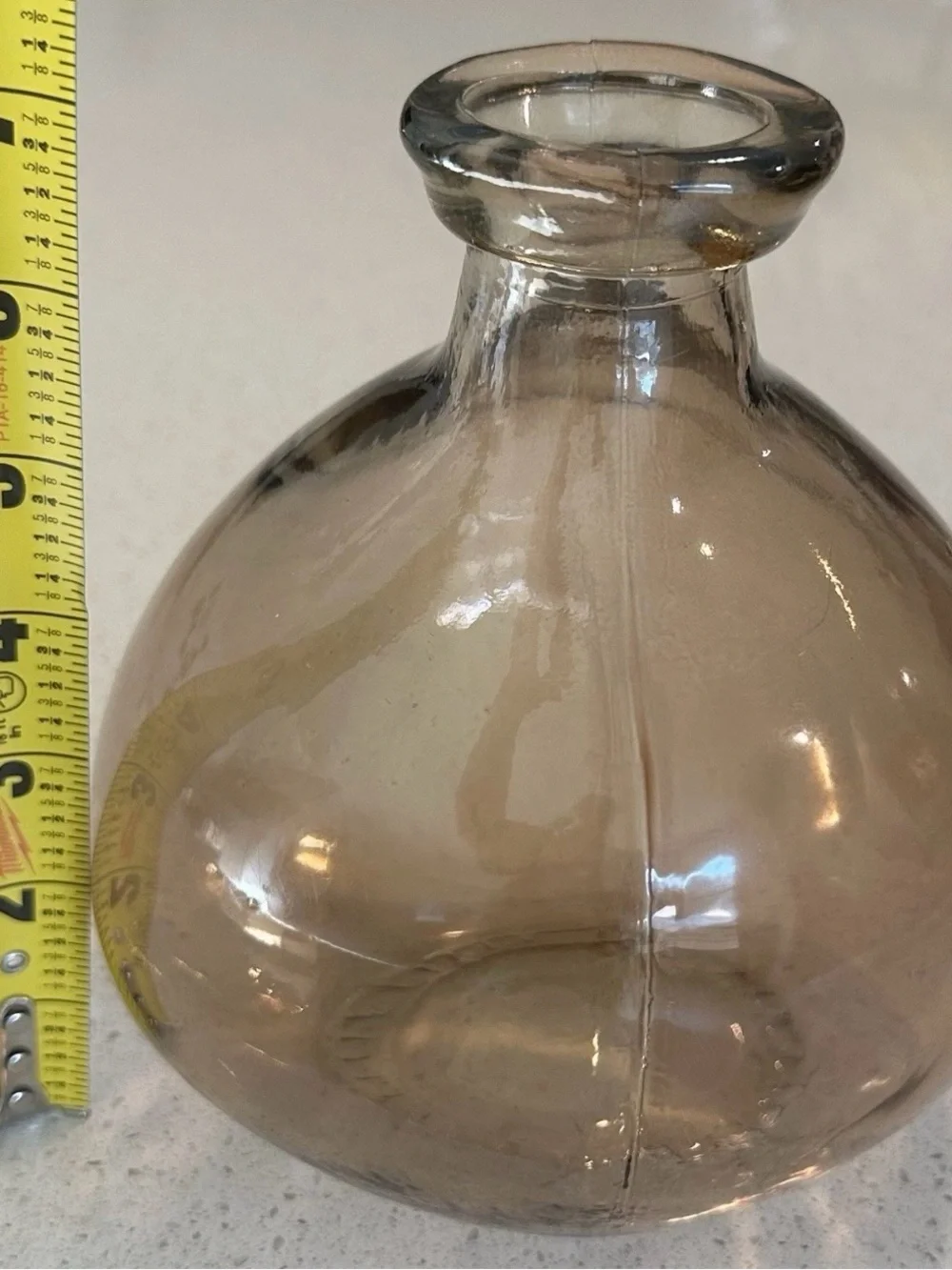 Smoky Glass Bud Vase - Rounded Neck